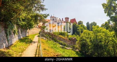 Torre del castello di Kotnov a Tabor, repubblica Ceca Foto Stock