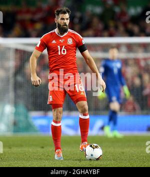 Joe Ledley del Galles durante il Group D World Cup Qualifier all'Aviva Stadium di Dublino. Data foto: 24 marzo 2017. Il credito PIC deve essere: Matt McNulty/Spaltimage via PA Images Foto Stock