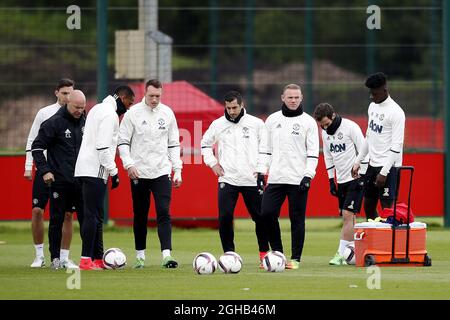 Giocatori del Manchester United durante la sessione di formazione aperta del Manchester United al Carrington Training Center di Manchester. Data foto: 19 maggio 2017. Il credito PIC deve essere: Matt McNulty/Spaltimage via PA Images Foto Stock