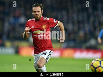 Juan Mata del Manchester United durante la prima partita di campionato al King Power Stadium, Leicester. Data foto 23 dicembre 2017. Il credito dovrebbe essere: Robin Parker/Sportimage via PA Images Foto Stock