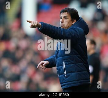Chris Coleman manager di Sunderland durante la partita di campionato al Bramall Lane Stadium di Sheffield. Data foto 26 dicembre 2017. Il credito dovrebbe essere: Simon Bellis/Sportimage via PA Images Foto Stock