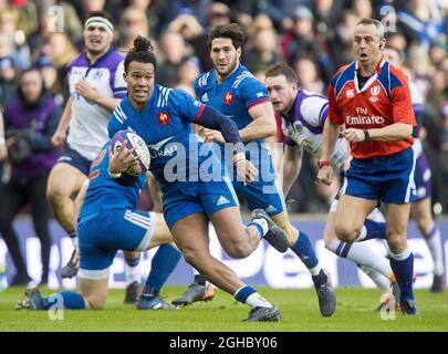 Frances Teddy Thomas durante la partita del campionato delle sei Nazioni al BT Murrayfield Stadium di Edimburgo. Data foto 11 febbraio 2018. Il credito dovrebbe essere: Craig Watson/Sportimage via PA Images Foto Stock