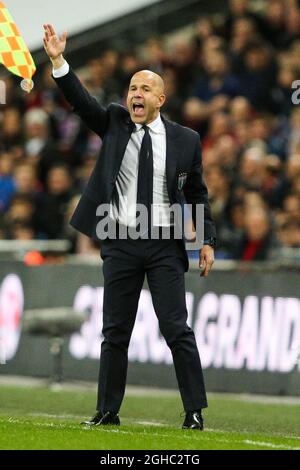 Allenatore italiano Luigi di Biagio durante la partita internazionale amichevole al Wembley Stadium di Londra. Data foto 27 marzo 2018. Il credito d'immagine dovrebbe leggere: Charlie Forgham-Bailey/Sportimage via PA Images Foto Stock