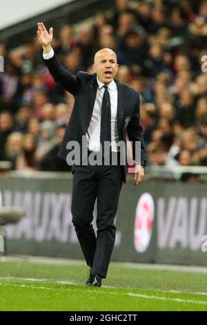 Allenatore italiano Luigi di Biagio durante la partita internazionale amichevole al Wembley Stadium di Londra. Data foto 27 marzo 2018. Il credito d'immagine dovrebbe leggere: Charlie Forgham-Bailey/Sportimage via PA Images Foto Stock