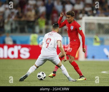 DELE Alli d'Inghilterra durante la Coppa del mondo FIFA 2018 Group G Match alla Volgograd Arena di Volgograd. Data foto 18 giugno 2018. Il credito dovrebbe essere: David Klein/Sportimage via PA Images Foto Stock