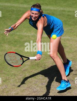 Petra Kvitova durante il giorno sette della Nature Valley Classic a Edgbaston Priory, Birmingham. Data foto: 24 giugno 2018. La riga dell'immagine dovrebbe essere: Matt McNulty/Sportimage via PA Images Foto Stock