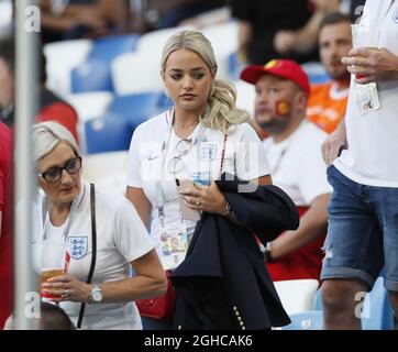 Megan Davidson è la ragazza del portiere d'Inghilterra Jordan Pickford durante la partita della Coppa del mondo FIFA 2018 del gruppo G al Kaliningrad Stadium di Kaliningrad. Data foto 28 giugno 2018. Il credito dovrebbe essere: David Klein/Sportimage via PA Images Foto Stock