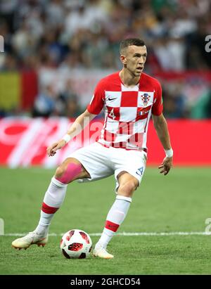 Ivan Perisic Croatiaâ in azione durante la finale della Coppa del mondo FIFA 2018 allo stadio Luzhniki di Mosca. Data foto 15 luglio 2018. Il credito dovrebbe essere: David Klein/Sportimage via PA Images Foto Stock