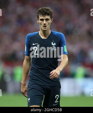 Benjamin Pavard francese in azione durante la finale della Coppa del mondo FIFA 2018 allo stadio Luzhniki di Mosca. Data foto 15 luglio 2018. Il credito dovrebbe essere: David Klein/Sportimage via PA Images Foto Stock