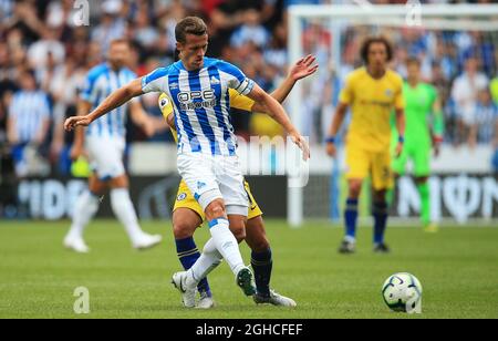 Jonathan Hogg di Huddersfield Town durante la partita della Premier League al John Smith's Stadium di Huddersfield. Data foto 11 agosto 2018. Il credito dovrebbe essere: Matt McNulty/Spaltimage via PA Images Foto Stock