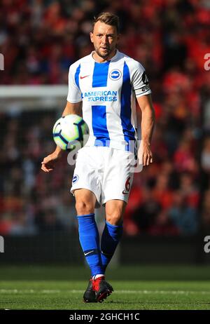 Brighton & Hove Albion's Dale Stephens durante la partita della Premier League all'Anfield Stadium di Liverpool. Data foto 25 agosto 2018. Il credito dovrebbe essere: Matt McNulty/Spaltimage via PA Images Foto Stock