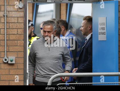 Jose Mourinho manager del Manchester United arriva a terra durante la partita della Premier League al Turf Moor Stadium di Burnley. Data foto 2 settembre 2018. Il credito dovrebbe essere: Andrew Yates/Sportimage via PA Images Foto Stock