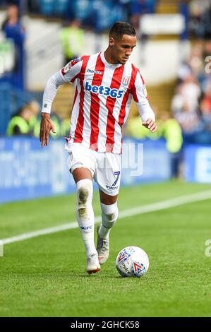 Thomas Ince di Stoke City durante la partita del campionato Sky Bet all'Hillsborough Stadium di Sheffield. Data foto 15 settembre 2018. Il credito dell'immagine dovrebbe leggere: Harry Marshall/Sportimage via PA Images Foto Stock