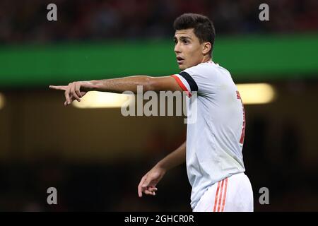 Rodri di Spagna durante la partita internazionale amichevole al Principato Stadium di Cardiff. Data foto 11 ottobre 2018. Il credito d'immagine dovrebbe essere: James Wilson/Sportimage via PA Images Foto Stock