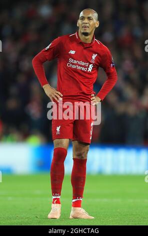 Fabinho di Liverpool durante la partita della UEFA Champions League all'Anfield Stadium di Liverpool. Data foto 24 ottobre 2018. Il credito dovrebbe essere: Matt McNulty/Sportimage Foto Stock