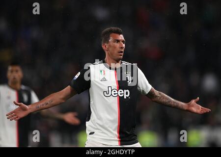 Mario Mandzukic della Juventus reagisce durante la serie A allo Stadio Allianz di Torino. Data foto: 19 maggio 2019. Il credito d'immagine dovrebbe essere: Jonathan Moscrop/Sportimage via PA Images Foto Stock