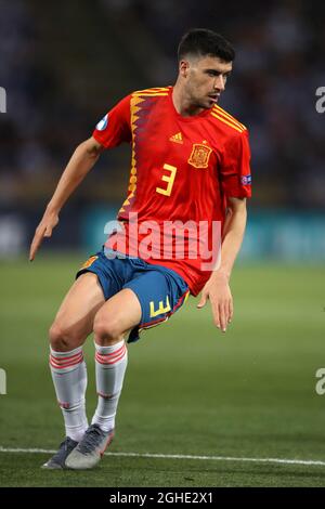 Aaron Caricol di Spagna durante la partita UEFA Under-21 Championship 2019 a Renato Dall'Ara, Bologna. Data foto: 16 giugno 2019. Il credito d'immagine dovrebbe essere: Jonathan Moscrop/Sportimage via PA Images Foto Stock