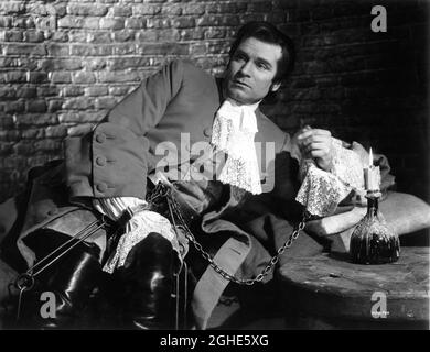 LAURENCE OLIVIER come Capitano MacHeath nel BEGGAR'S OPERA 1953 regista PETER BROOK libretto John Gay scrittori Denis Cannan e Christopher Fry musica Arthur Bliss costume design Georges Wakhevitch Herbert Wilcox Productions / British Lion Film Corporation Foto Stock