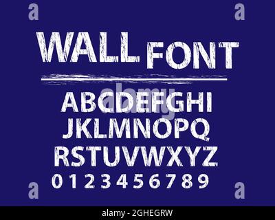 Moderno stile grunge, gesso sulle pareti, caratteri di stile giovanile Illustrazione Vettoriale