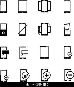 Semplice set di icone approva linee vettoriali correlate. Contiene icone quali telefono, smartphone, tablet e altro ancora. 48x48 pixel Perfect Illustrazione Vettoriale