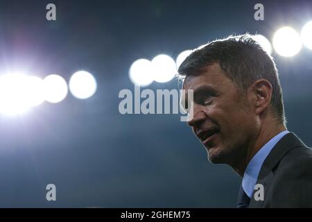 Ex difensore dell'AC Milano e dell'Italia Paolo Maldini durante la serie A allo Stadio Grande Torino. Data foto: 26 settembre 2019. Il credito d'immagine dovrebbe essere: Jonathan Moscrop/Sportimage via PA Images Foto Stock