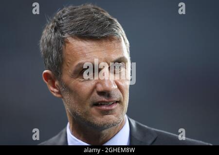 Ex difensore dell'AC Milano e dell'Italia Paolo Maldini durante la serie A allo Stadio Grande Torino. Data foto: 26 settembre 2019. Il credito d'immagine dovrebbe essere: Jonathan Moscrop/Sportimage via PA Images Foto Stock