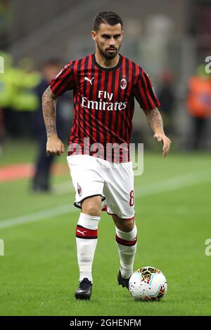 Suso di AC Milan durante la Serie A allo Stadio Giuseppe Meazza di Milano. Data foto: 29 settembre 2019. Il credito d'immagine dovrebbe essere: Jonathan Moscrop/Sportimage via PA Images Foto Stock