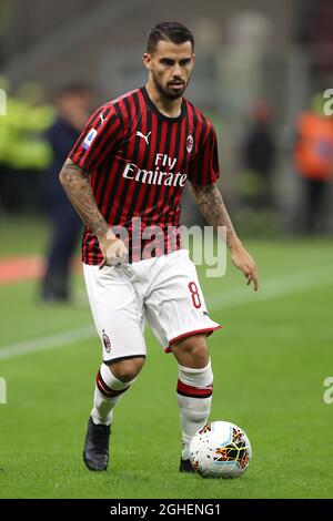 Suso di AC Milan durante la Serie A allo Stadio Giuseppe Meazza di Milano. Data foto: 29 settembre 2019. Il credito d'immagine dovrebbe essere: Jonathan Moscrop/Sportimage via PA Images Foto Stock