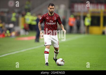 Suso di AC Milan durante la Serie A allo Stadio Giuseppe Meazza di Milano. Data foto: 29 settembre 2019. Il credito d'immagine dovrebbe essere: Jonathan Moscrop/Sportimage via PA Images Foto Stock