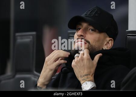 Samuel Castillejo dell'AC Milan raffigurato nell'area executive prima della partita della Serie A a a Giuseppe Meazza, Milano. Data foto: 20 ottobre 2019. Il credito d'immagine dovrebbe essere: Jonathan Moscrop/Sportimage via PA Images Foto Stock