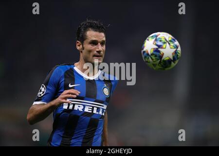 Antonio Candreva dell'Inter durante la partita UEFA Champions League a Giuseppe Meazza, Milano. Data foto: 23 ottobre 2019. Il credito d'immagine dovrebbe essere: Jonathan Moscrop/Sportimage via PA Images Foto Stock