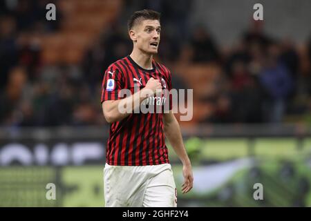 Krzysztof Piatek dell'AC di Milano durante la serie A a a Giuseppe Meazza, Milano. Data foto: 3 novembre 2019. Il credito d'immagine dovrebbe essere: Jonathan Moscrop/Sportimage Foto Stock