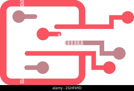 Modello vettoriale di disegno icona logo tecnologia del circuito Illustrazione Vettoriale