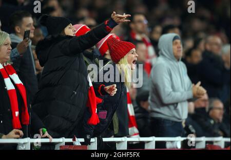 Infelici fan dell'Arsenal durante la partita della Premier League all'Emirates Stadium di Londra. Data foto: 23 novembre 2019. Il credito dovrebbe essere: Robin Parker/Sportimage via PA Images Foto Stock