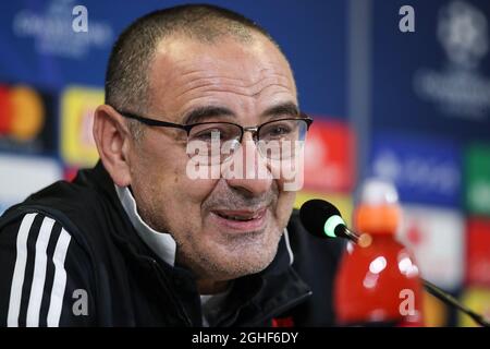 Maurizio Sarri Capo allenatore della Juventus durante la conferenza stampa allo Stadio Juventus di Torino. Data foto: 25 novembre 2019. Il credito d'immagine dovrebbe essere: Jonathan Moscrop/Sportimage via PA Images Foto Stock