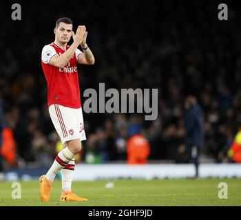 Granit Xhaka dell'Arsenal durante la partita della Premier League all'Emirates Stadium di Londra. Data foto: 5 dicembre 2019. Il credito dovrebbe essere: David Klein/Sportimage via PA Images Foto Stock