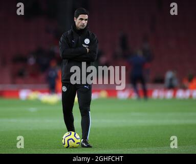 Mikel Arteta assistente allenatore di Manchester City che è in corsa per la vacanza Arsenal durante la partita della Premier League all'Emirates Stadium, Londra. Data foto: 15 dicembre 2019. Il credito dovrebbe essere: David Klein/Sportimage via PA Images Foto Stock