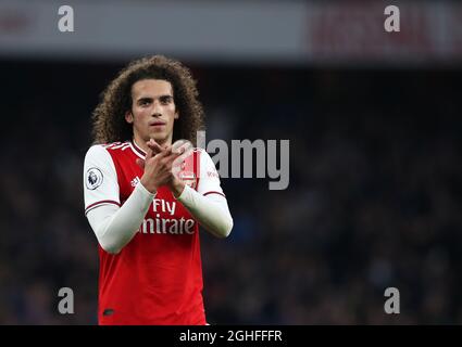 Matteo Guendouzi di Arsenal è sconsolato durante la partita della Premier League all'Emirates Stadium di Londra. Data foto: 29 dicembre 2019. Il credito dovrebbe essere: David Klein/Sportimage via PA Images Foto Stock