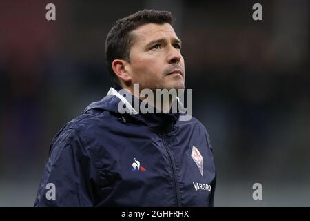 ACF Fiorentina allenatore Alejandro Rosalen durante la partita Coppa Italia a Giuseppe Meazza, Milano. Data foto: 29 gennaio 2020. Il credito d'immagine dovrebbe essere: Jonathan Moscrop/Sportimage via PA Images Foto Stock