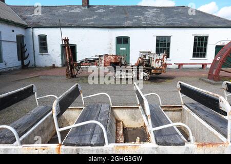 Big Pit National Coal Museum - vecchia attrezzatura sotterranea presso la miniera di carbone conservata e sito patrimonio dell'umanità a Blaenavon Wales UK nel settembre 2021 Foto Stock
