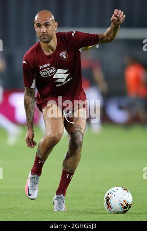 L'attaccante italiano del Torino FC Simone Zaza ha ritratto durante il riscaldamento prima della Serie A allo Stadio Grande Torino, Torino. Data foto: 23 giugno 2020. Il credito d'immagine dovrebbe essere: Jonathan Moscrop/Sportimage via PA Images Foto Stock