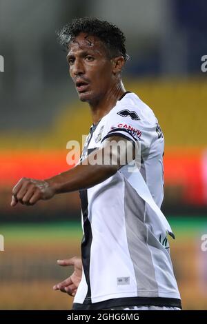 Il difensore portoghese di Parma Calcio Bruno Alves reagisce durante la serie A allo Stadio Ennio Tardini di Parma. Data foto: 28 giugno 2020. Il credito d'immagine dovrebbe essere: Jonathan Moscrop/Sportimage via PA Images Foto Stock