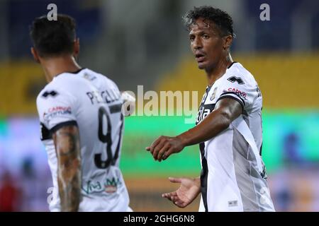 Il difensore portoghese di Parma Calcio Bruno Alves reagisce durante la serie A allo Stadio Ennio Tardini di Parma. Data foto: 28 giugno 2020. Il credito d'immagine dovrebbe essere: Jonathan Moscrop/Sportimage via PA Images Foto Stock