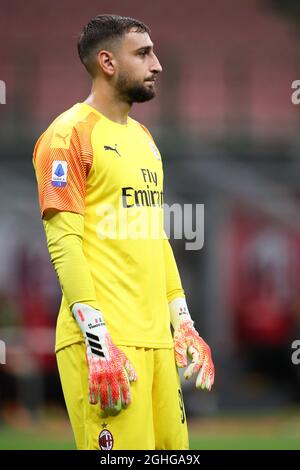 Il portiere italiano Gianluigi DONNARUMMA di AC Milan durante la serie A a a Giuseppe Meazza, Milano. Data foto: 24 luglio 2020. Il credito d'immagine dovrebbe essere: Jonathan Moscrop/Sportimage via PA Images Foto Stock