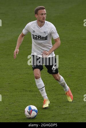 Mike te Wierik della contea di Derby durante la partita di prima stagione contro Sheffield United all'iPro Stadium di Derby. Data foto: 1 settembre 2020. Il credito dovrebbe essere: Darren Staples/Sportimage via PA Images Foto Stock