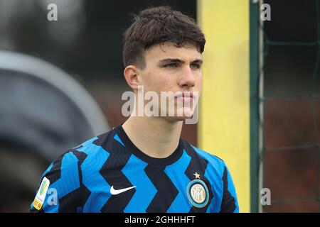 Cesare Casadei di Internazionale durante la Primavera 1 al Suning Youth Development Center di Milano. Data foto: 20 febbraio 2021. Il credito d'immagine dovrebbe essere: Jonathan Moscrop/Sportimage via PA Images Foto Stock