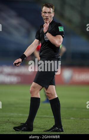 L'arbitro Kai Erik Steen di Norvegia durante la partita di qualificazione della Coppa del mondo FIFA allo stadio San Marino di Serravalle. Data foto: 31 marzo 2021. Il credito d'immagine dovrebbe essere: Jonathan Moscrop/Sportimage via PA Images Foto Stock