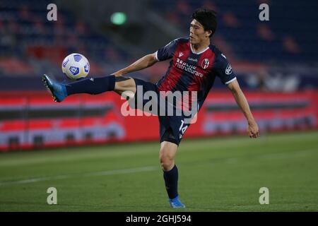 Bologna, 23 maggio 2021. Takehiro Tomiyasu del Bologna FC durante la serie A a a Renato Dall'Ara, Bologna. Il credito d'immagine dovrebbe essere: Jonathan Moscrop / Sportimage via PA Images Foto Stock