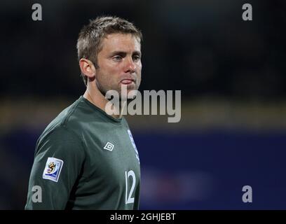 Robert Green in Inghilterra durante la Coppa del mondo FIFA 2010, partita del Gruppo C tra Inghilterra e USA al Royal Bafokeng Stadium di Rustenburg, Sudafrica. Foto Stock