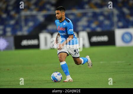 Napoli, Italia. 06 settembre 2021. Adam Ounas giocatore di Napoli, durante l'amichevole partita tra Napoli e Benevento risultato finale 1-5, partita disputata allo stadio Diego Armando Maradona. Napoli, Italia, 06 settembre 2021. (Foto di Vincenzo Izzo/Sipa USA) Credit: Sipa USA/Alamy Live News Foto Stock